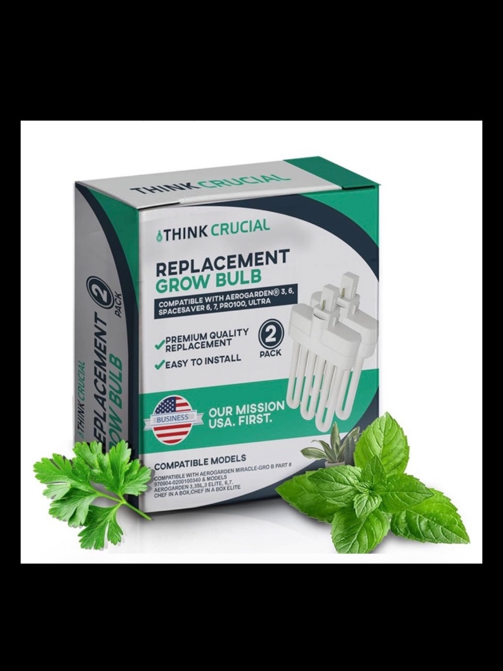 2 Grow Bulbs Compatible w/AeroGarden Miracle-GRO B Part # 970904-0200,100340 &